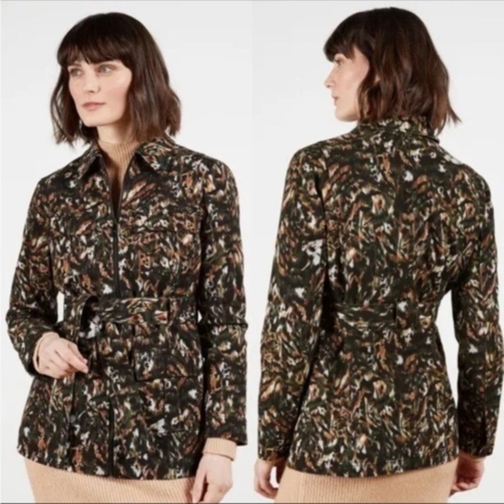 TED BAKER INNIZA URBAN PRINT CAMO SAFARI MILITARY COTTON DENIM JACKET